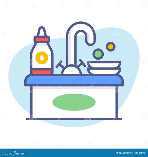 Kitchen Sink Washing Modern Concepts Design Premium Quality Vector