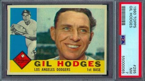 1960 Topps 295 GIL HODGES Dodgers Mets HOF PSA 7 EBay