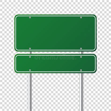 Road Green Traffic Sign Blank Board With Place For Text Mockup