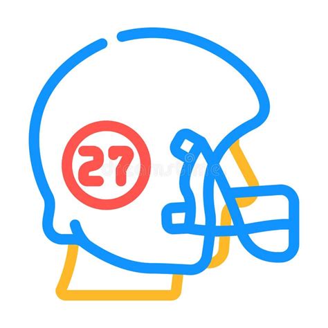 Casco De Jugador De Fútbol De Rugby Con Ilustración Vectorial De Icono