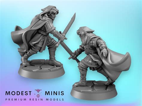 Elf Swordsman 28mm Or 32mm Scale Dnd Miniature Dungeons And Dragons Mini 5e Fantasy Vae Victis