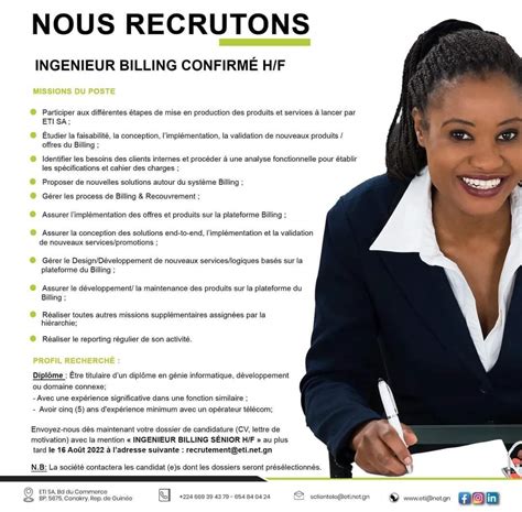 Offre D Emploi Eti Sa Recrute Ing Nieur Bilingue Saboui