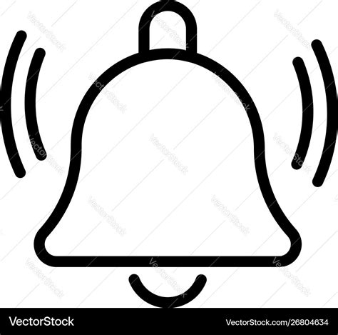 Notification bell icon outline style Royalty Free Vector