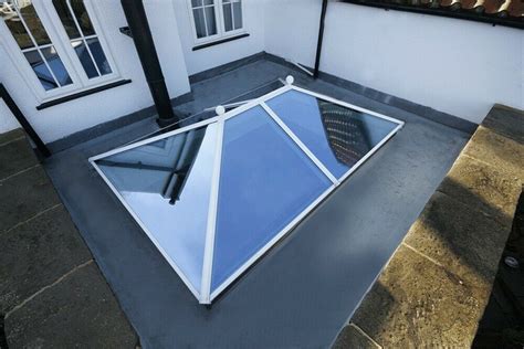 White Korniche Aluminium Roof Lantern Ambi Blue Or Clear Glass — Trade Superstore Online