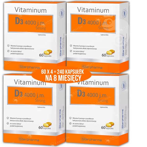 VITAMINUM WITAMINA D3 4000 IU ODPORNOŚĆ kości 4op 12783347931 Allegro pl