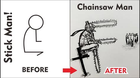 Cara Menggambar Chainsaw Man From Stickman Dengan Mudah Cara Gambar