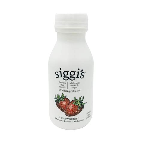 Siggis® Probiotic Drinkable Whole Milk Yogurt Strawberry 8 Oz Single Serving