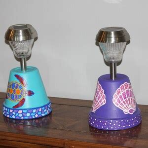 Hand Painted Solar Light Holder With Attractive Solar Light Two