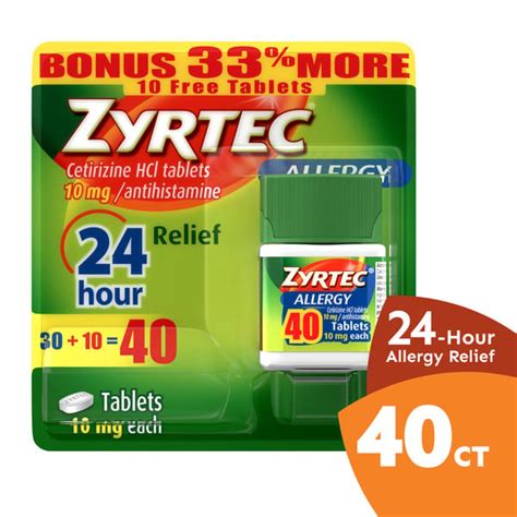 Zyrtec Allergy Indoor And Outdoor Allergies10 Mg Tablets Same Day