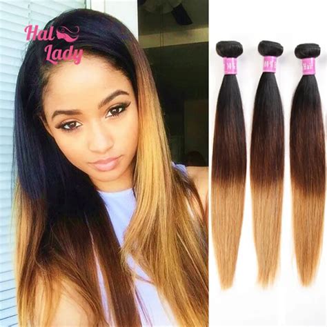 6a Brown Ombre Hair 3 Three Tone Brazilian Virgin Hair Weave Straight