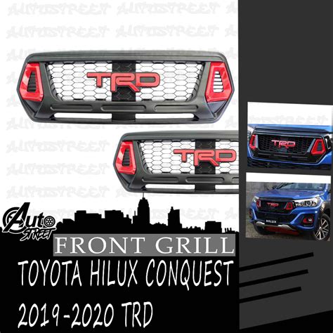 TRD Front Grill For TOYOTA HILUX CONQUEST 2019 2020 Black With Red