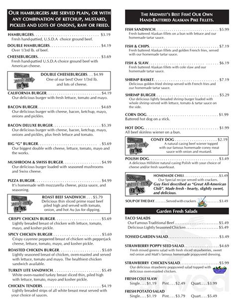 Gordy S Hi Hat Menu In Cloquet Minnesota USA