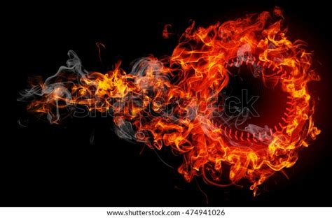 3d Illustration Baseball On Fire Flames Stock Illustration 474941026 ...