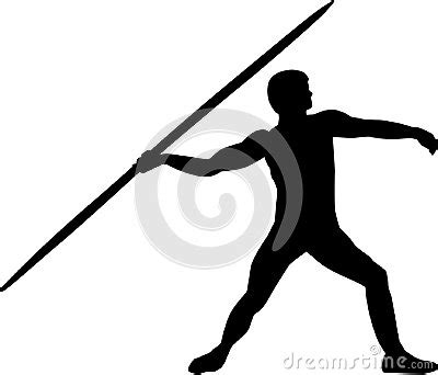 Javelin Thrower Silhouette Cartoon Vector | CartoonDealer.com #106162207