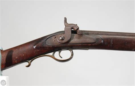 Sold Price Full Stock New York Percussion Rifle A W Spies Marked Lock Octagonal Barrel 33