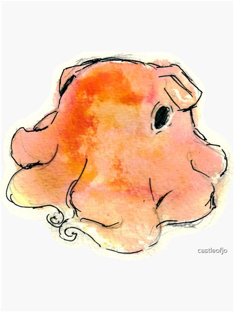 Dumbo Octopus Watercolour Sticker By Castleofjo Redbubble