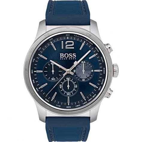 Boss Men S The Professional Blue Silicone Strap Watch