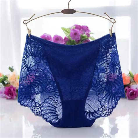 Sexy Large Sizes Womens Lace Panties Soft Briefs High Waist Buttock