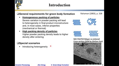 Ceramic Processing L Introduction To Green Body Formation Youtube