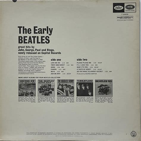 THE EARLY BEATLES - Album (Mono) - Beatle Memories