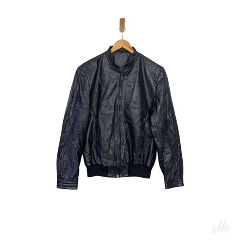 Studio S Er Er Lederjacke M Herren Blau