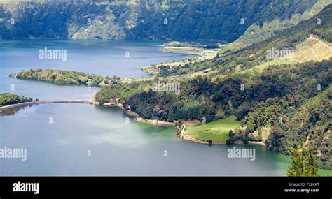 Lake of Sete Cidades from Vista do Rei viewpoint in Sao Miguel, Azores ...