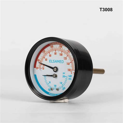 3 Inch Steam Boiler Tridicator Thermometer Pressure Gauge ELSAMED