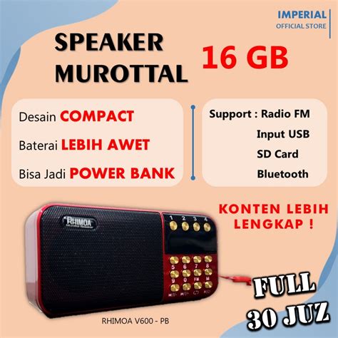 Jual Speaker Murotal Al Quran Juz Gb Murottal Al Quran Powerbank