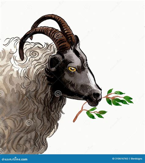 Sheep head stock illustration. Illustration of hair - 310616765