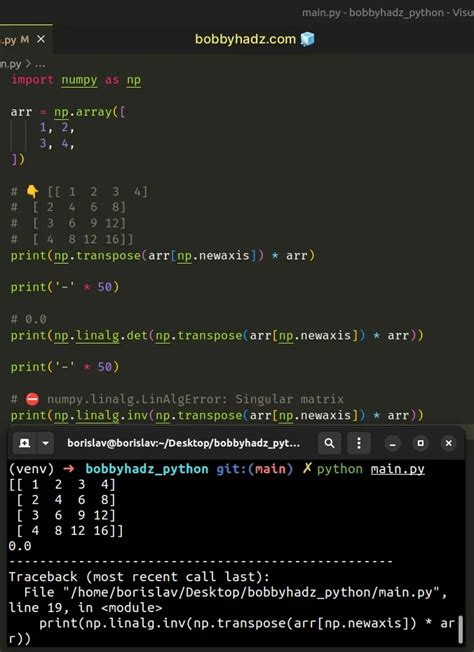 Numpylinalglinalgerror Singular Matrix Solved Bobbyhadz