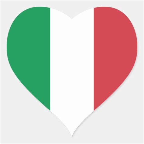 Italy/Italian Heart Flag Heart Sticker | Zazzle.com