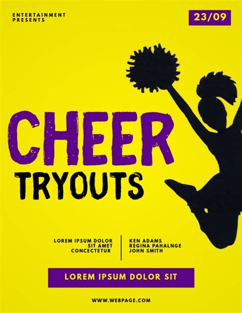 Cheerleader Tryouts Flyer Template Contest Poster Poster Template