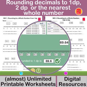 Round Decimals To The Nearest Whole Number Tenth Or Hundredth On A