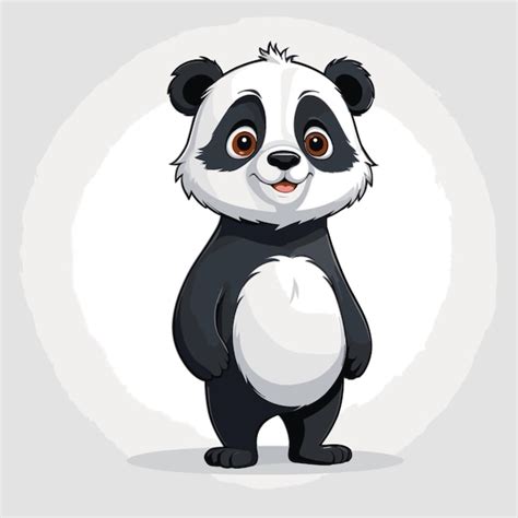 Vetor Panda Em Um Fundo Branco Vetor Premium