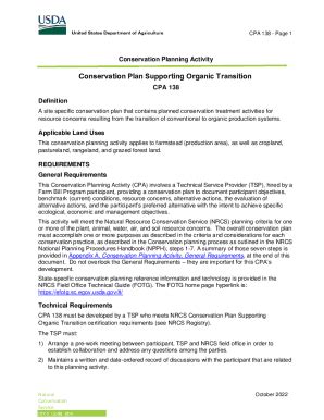 Fillable Online FY23CPA 138Conservation Plan Supporting Organic