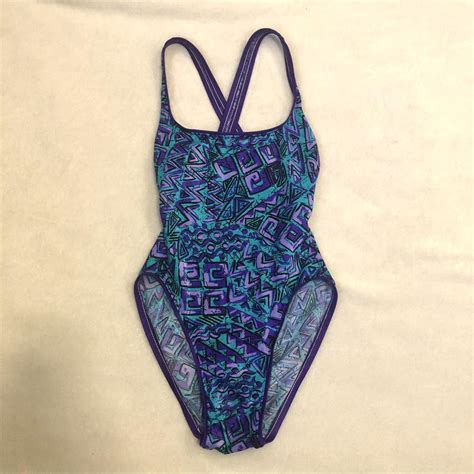 Swims Women S Purple And Blue Swimsuit One Piece Depop