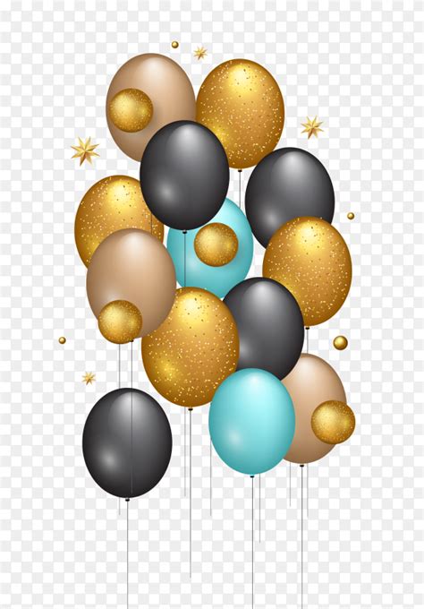 Happy Birthday Vector Illustration Golden Balloons PNG Similar PNG