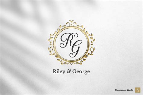 Editable Wedding Monogram For The Letters Rg With Customizable Names