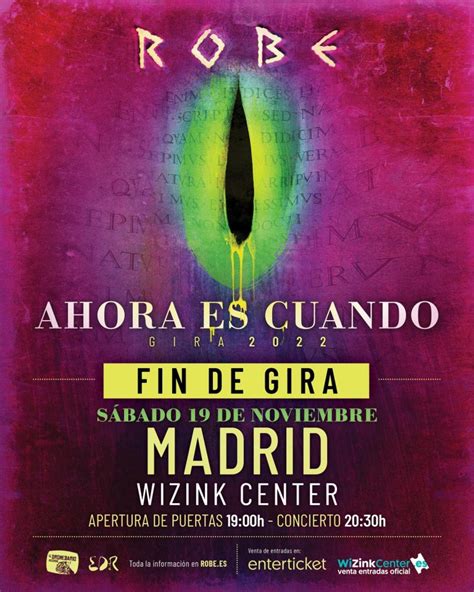 Robe Anuncia Concierto De Fin De Gira En El Wizink Center Y Parón