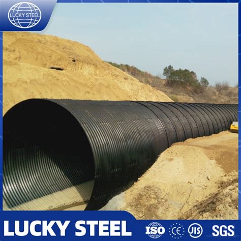 Bitumen Coating Black Large Diameter Corrugated Steel Pipe Culvert