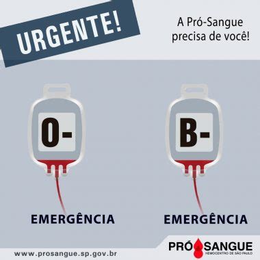 Doe sangue estoque dos tipos O e B estão em estado crítico Auto