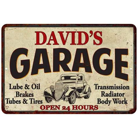 Davids Garage Man Cave Metal Sign Decor 8x12 108120014009 Walmart