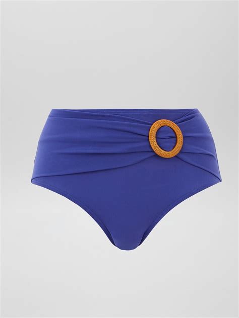 Slip Bikini A Vita Alta Fantasia Blu Kiabi