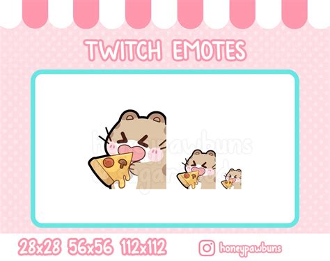 Creme Katze Emote Set Messer Schwitzen Pizza Catflix Etsy De