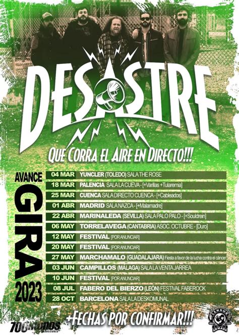 Desastre Anuncia Las Primeras Fechas De Su Pr Xima Gira Que Corra El