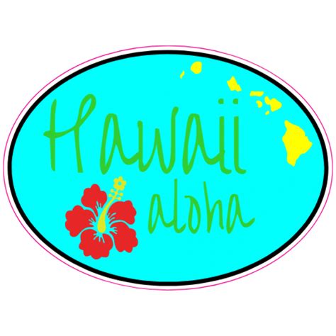 Hawaii Aloha State Sticker U S Custom Stickers