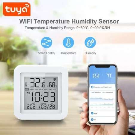 Tuya Sensore Digitale Con Lcd Di Temperatura E Umidit Aria Smart Wifi