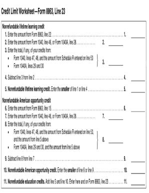 Credit Limit Worksheet A - Fill Online, Printable, Fillable, Blank ...