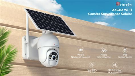 P Cam Ra Surveillance Wifi Ext Rieure Avec Panneau Solaire Sur Bat