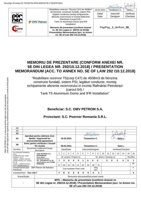 Pdf Memoriu De Prezentare Conform Anexei Nr E Din Dokumen Tips